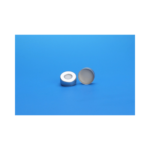20mm Silver Aluminum Seal w/ 0.125" PTFE/Silicone Liner – Open Top, Smooth Finish