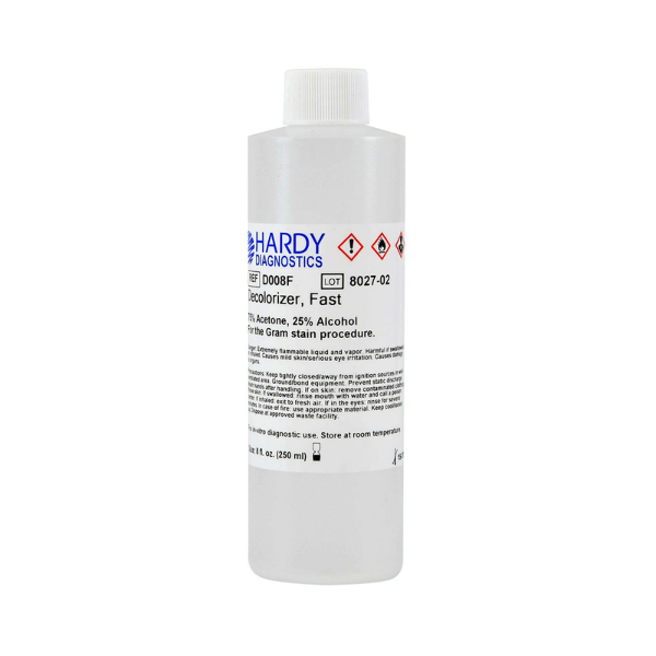 Decolorizer Fast, 25% Alcohol / 75% Acetone | Gram Stain Reagent | Hardy Diagnostics