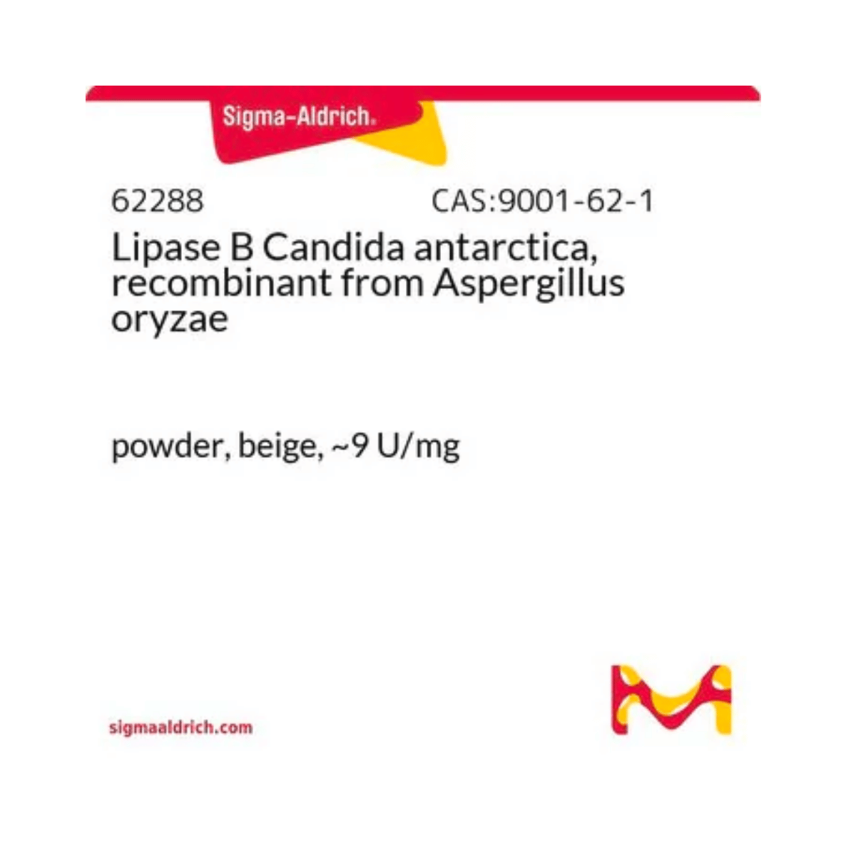 Lipase B Candida antarctica, Recombinant from Aspergillus oryzae, Powder, ~9 U/mg, 50 mg