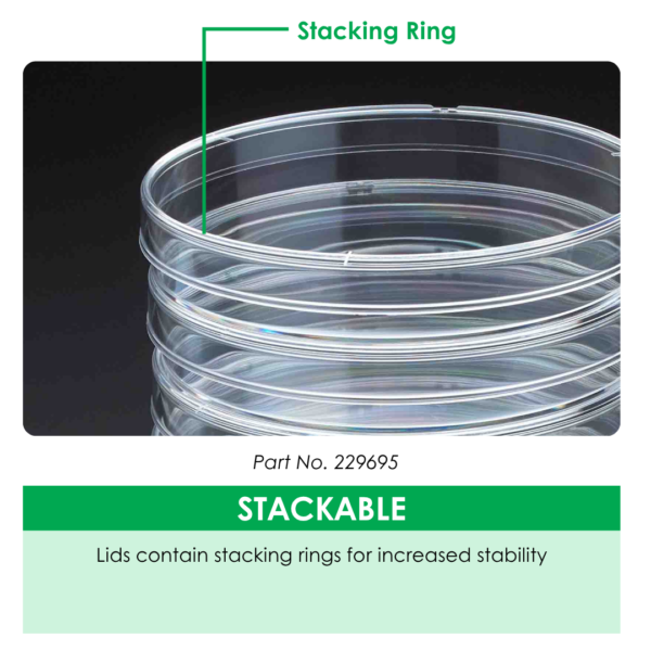 CELLTREAT Petri Dishes, Sterile, 100 × 15 mm, Vented Lid, 500/Case